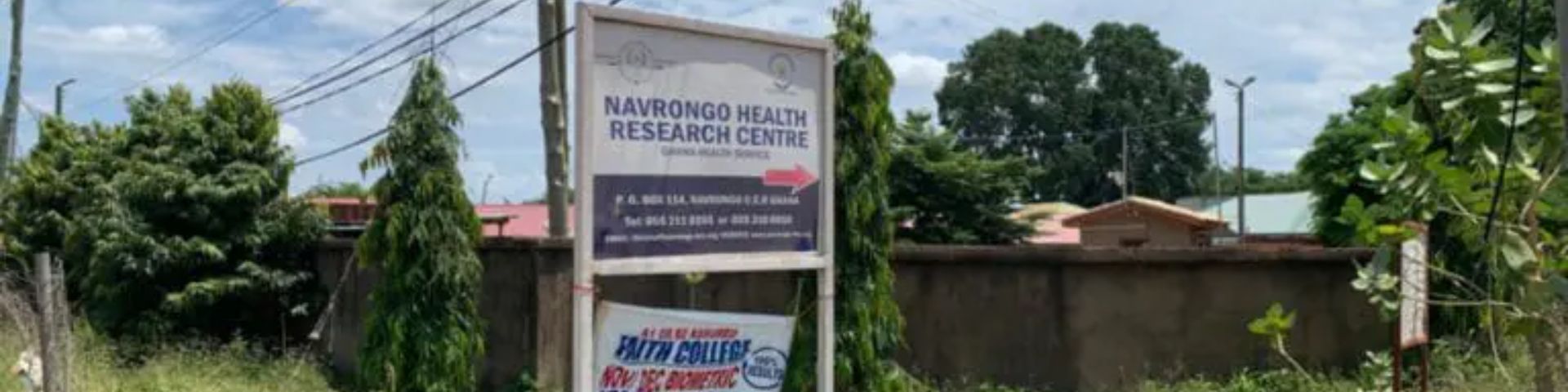 Sign to Navrongo Health Research Centre in rural northern Ghana