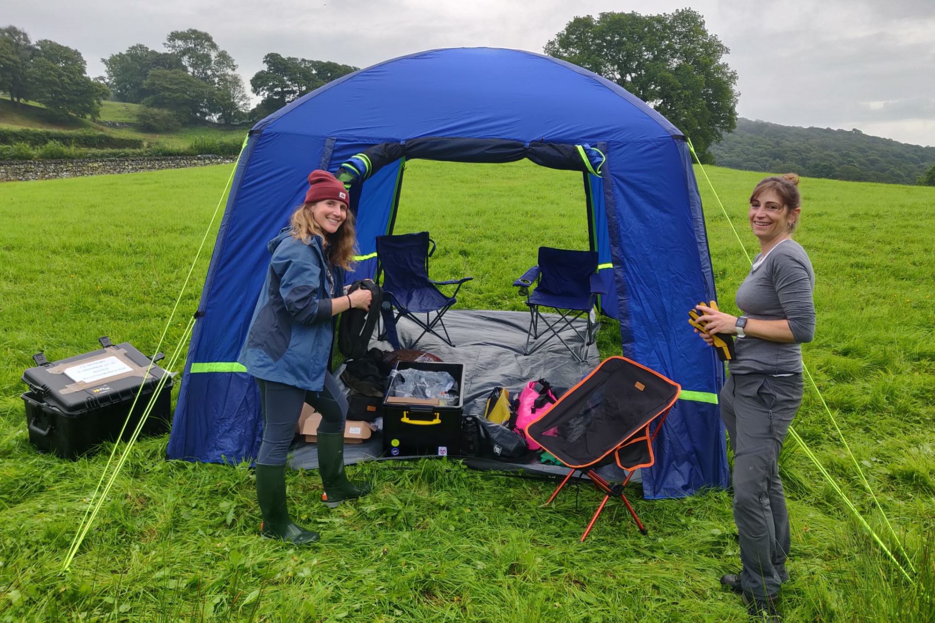 Scientists at a field camp